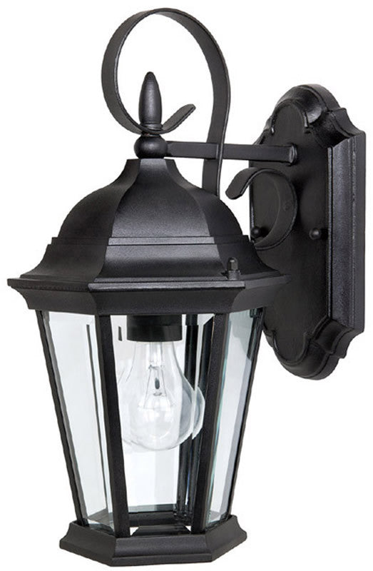 16 H Carriage House 1-Light Outdoor Fixture Rain or Shine - Black Cheap