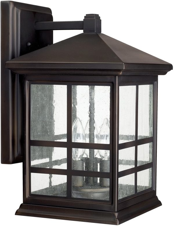 15 H Preston 3-Light Outdoor Wall Lantern Old Bronze For Sale