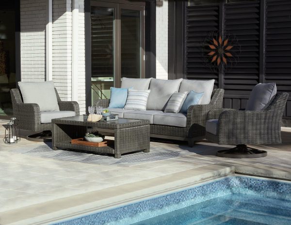 Elite Park Outdoor Sofa, Lounge Chairs and Cocktail Table For Sale