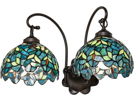 18  Wide Nightfall Wisteria 2 Light Wall Sconce Down-facing Online Sale