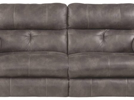 Catnapper Ferrington Power Headrest w  Lumbar Power Lay Flat Reclining Sofa in Dusk For Sale