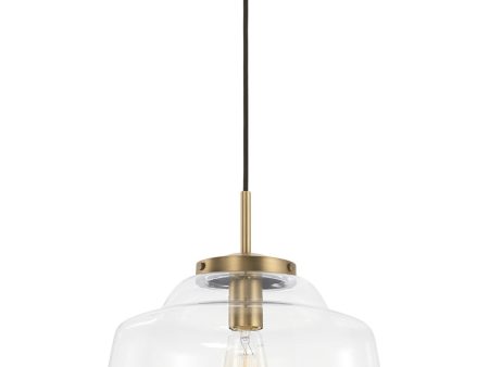 Dillon 1-Light Pendant Aged Brass For Sale