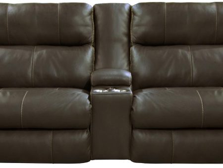 Catnapper Furniture Mara Voice Power Headrest with Lumbar Power Lay Flat Reclining Console Sofa in Coffee Supply