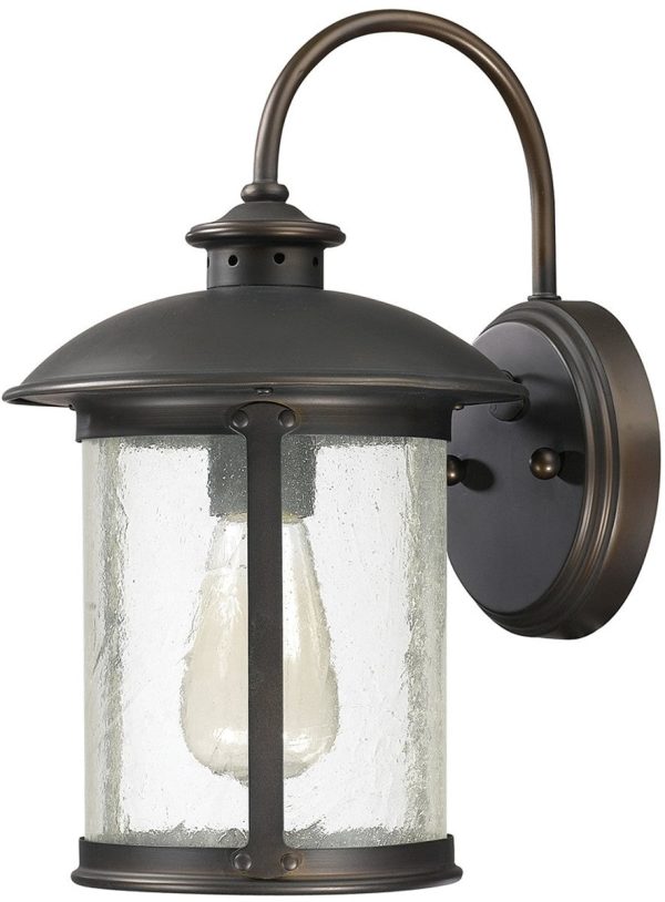 13 H Dylan 1-Light Outdoor Wall Lantern Old Bronze For Sale