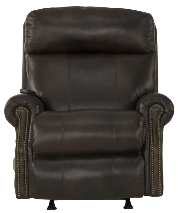 Vito Leather Power Rocker Recliner with Power Adjustable Headrest and Lumbar and CR3 Therapeutic Massage Sale