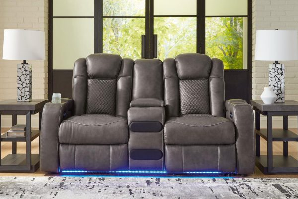 Fyne-Dyme Power Reclining Loveseat with Console Supply