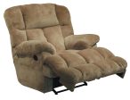 Catnapper Cloud 12 Power Chaise Lay Flat Recliner in Camel For Sale