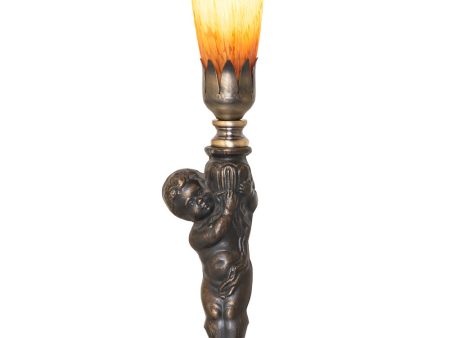 12  High Amber Pond Lily Cherub Mini Lamp Sale