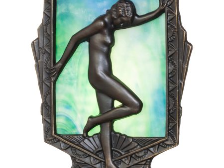 9  High Posing Deco Lady Accent Lamp Blue Green For Sale