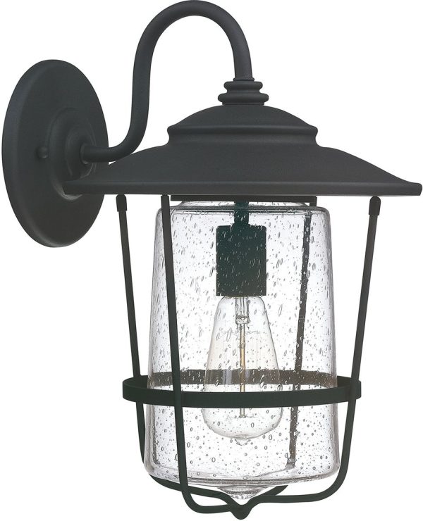 16 H Creekside 1-Light Outdoor Wall Lantern Rain or Shine - Black Online now