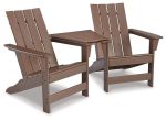 Emmeline Outdoor Adirondack Chairs with Tete-A-Tete Connector Cheap