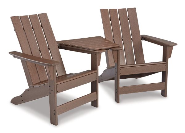 Emmeline Outdoor Adirondack Chairs with Tete-A-Tete Connector Cheap