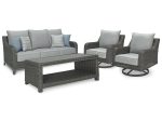 Elite Park Outdoor Sofa, Lounge Chairs and Cocktail Table For Sale