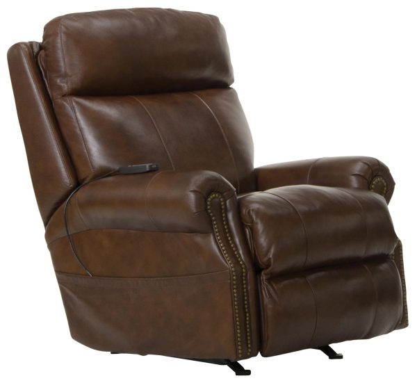 Vito Leather Power Rocker Recliner with Power Adjustable Headrest and Lumbar and CR3 Therapeutic Massage Sale