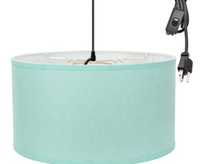 1 Light Swag Plug-In Pendant 18 w Island Paradise Blue Shade, 17  Black Cord Online Hot Sale