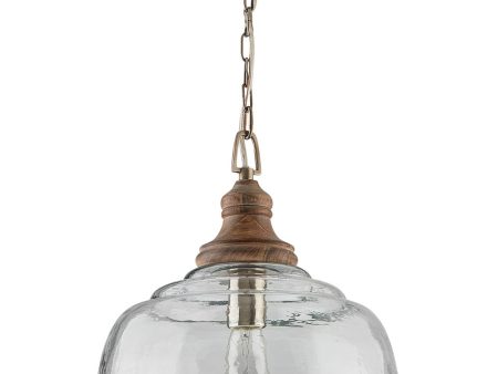 1-Light Pendant In Grey Wash With Clear Organic Rippled Glass Online Sale